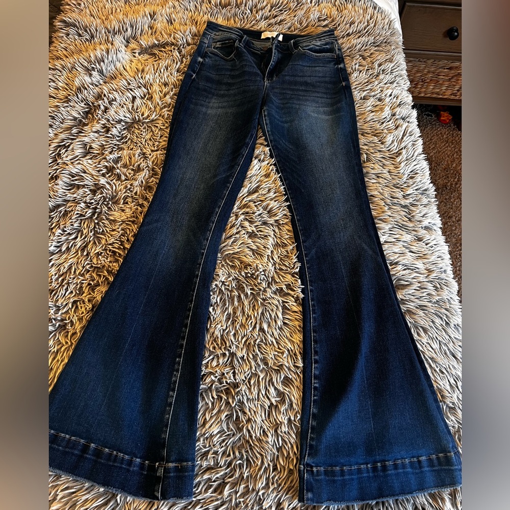 VERVET BLUE  Dark Blue Flare Jeans